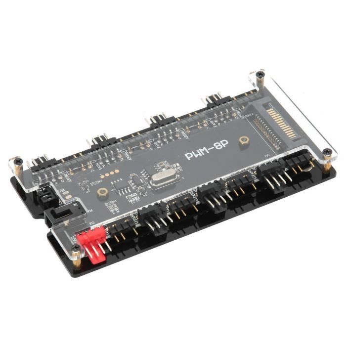 Hub Contrôleur Pour Ventilateurs PC RGB/ARGB - 9 Ports PWM - Avec Télécommande - Gestion Des Lumières Et Vitesses