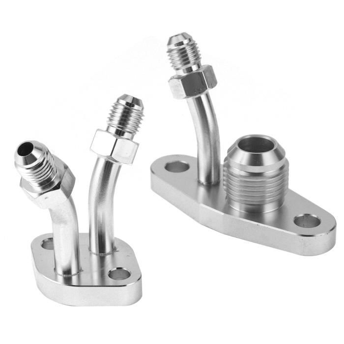 Bride D’Alimentation & Retour D’Huile Turbo – Compatible Garrett GT25R à GT35R – Alliage Aluminium, Joint & Boulons Inclus