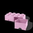 Boîte de rangement LEGO brique 8 avec 2 tiroirs-rose clair-1