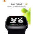Montre intelligente Redmi Watch 3 - Écran AMOLED 1,75", autonomie de 12 jours, suivi fréquence cardiaque, Version globale-1