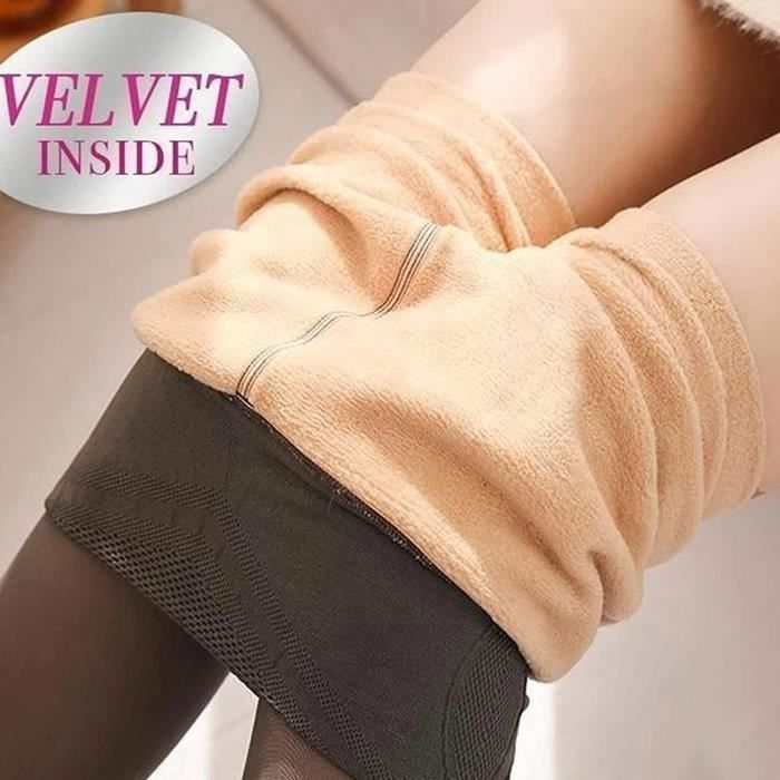 Collants Maternité Hiver Doublés Polaire Taille Haute Extensibles - Legging Grossesse 300g XL
