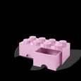 Boîte de rangement LEGO brique 8 avec 2 tiroirs-rose clair-2