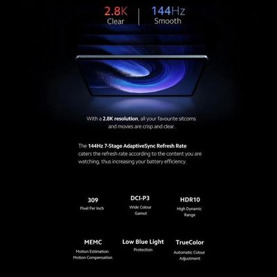 Xiaomi Pad 6 Tablette Intelligente 6+128Go Or Qualcomm Snapdragon 870 LCD  IPS 11 WQHD+ 144Hz Batterie 8840mAh 33W - Cdiscount Informatique