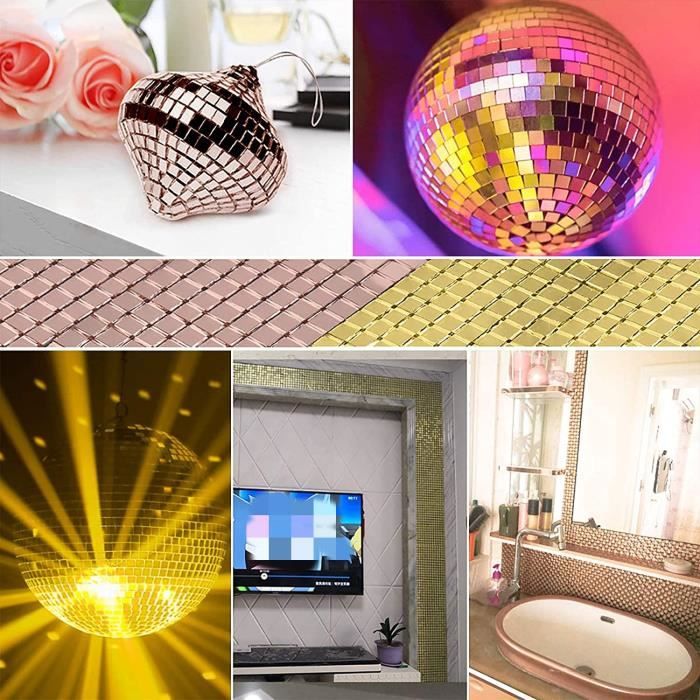 Prasacco Lot de 120 petits miroirs pour travaux manuels, 3 formes pour artisanat, diamants carrés, carreaux de mosaïque DIY pour lampe à boule disco Prasacco Lot de 120 petits miroirs pour travaux manuels, 3 formes pour artisanat, diamants carrés, carreaux de mosaïque DIY pour lampe à boule disco