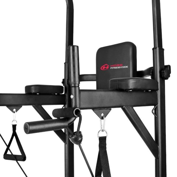 Power Tower SogesPower - Chaise Romaine, Barre De Traction, Station à Dips, Hauteur Réglable 190-230 Cm, Capacité 150 Kg