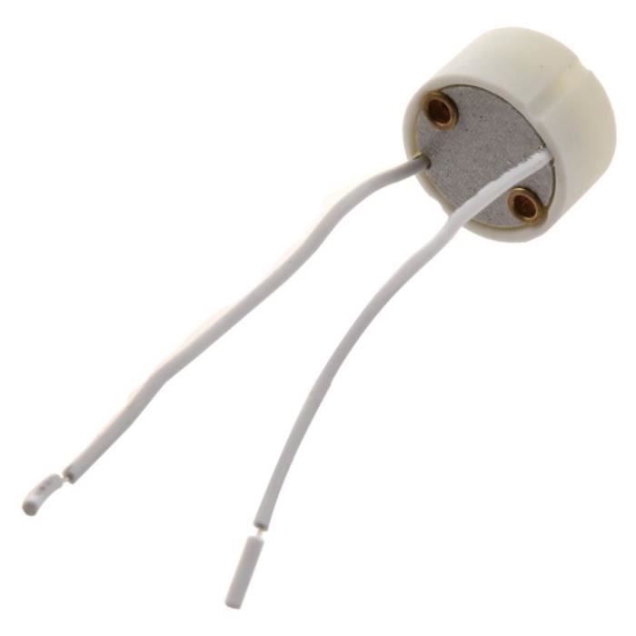Lot De 10 Douilles GU10 En Céramique Avec Câble Silicone 12 Cm - Pour Ampoules LED Et Halogène GU10 - 0-250V, Max 200W - 5