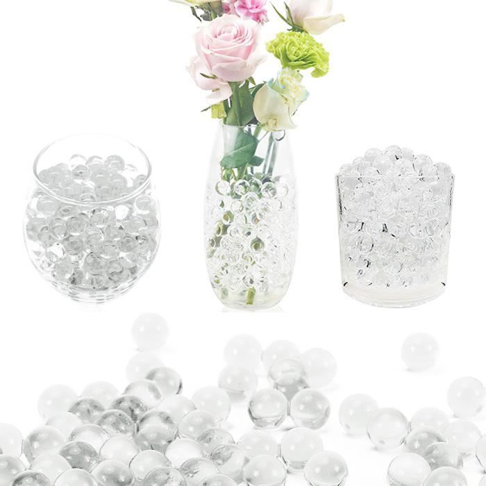50000 boules de gel, boules d'eau transparentes (7-8 mm), boules remplies  d'eau, remplissage de vases pour plantes - Cdiscount Maison