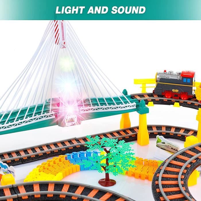 Train électrique avec Circuit Automobile de Course pour Enfants