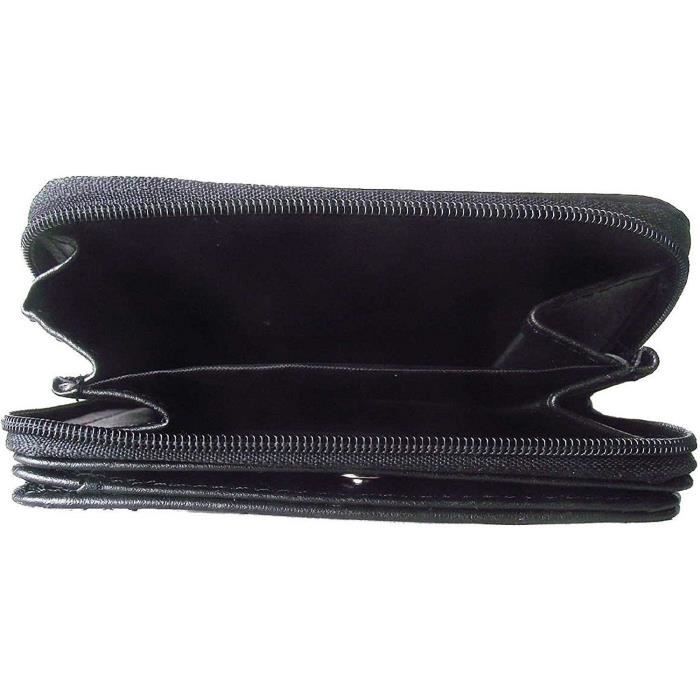 Petit Porte-Monnaie Cuir Souple Noir Flamant Rose Personnalisé Avec Prénom – Fermeture Éclair & Porte-Clés Intégré