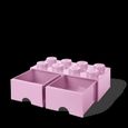 Boîte de rangement LEGO brique 8 avec 2 tiroirs-rose clair-3