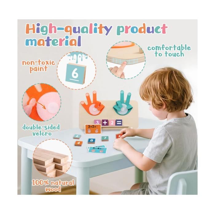 Jouet Éducatif En Bois Pour Compter - Apprentissage Des Chiffres, Additions - Enfants 3 à 6 Ans - Cadeau Préscolaire