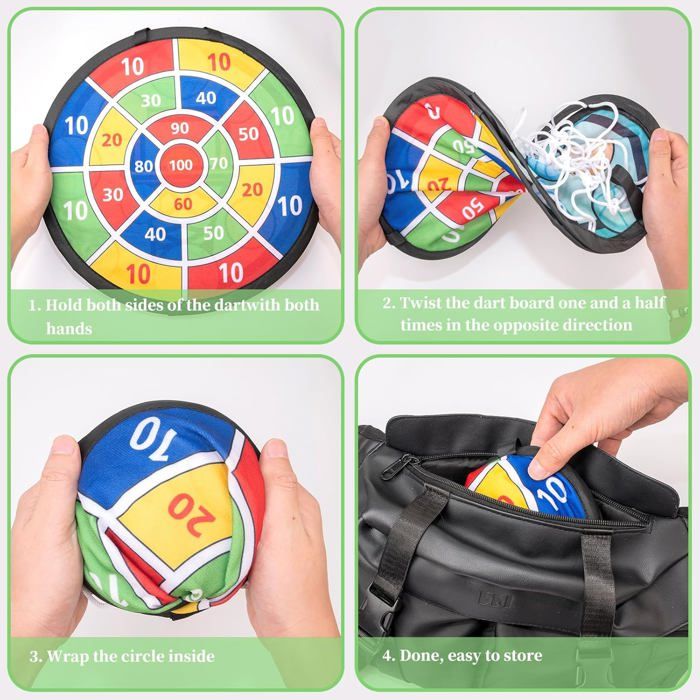 Jeu De Fléchettes Avec Cible 60x50 Cm - Inclut 10 Balles Collantes - Jeu Familial Intérieur/extérieur Pour Enfants Et Adultes - Loisirs Adresse Et Précision