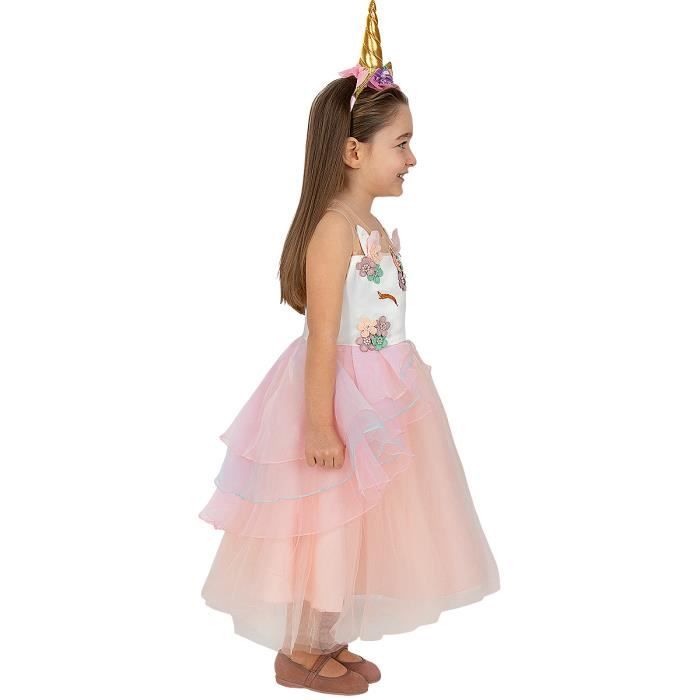 Jurebecia Filles Princesse Tulle Licorne Robe avec Diadème Enfants Sans  Manches Fête D'anniversaire Carnaval Noël Halloween