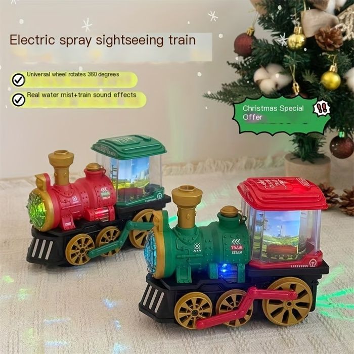 Mini Train à Vapeur Rétro – Locomotive + 3 Wagons, Jouet éducatif Et Déco, Cadeau Enfant