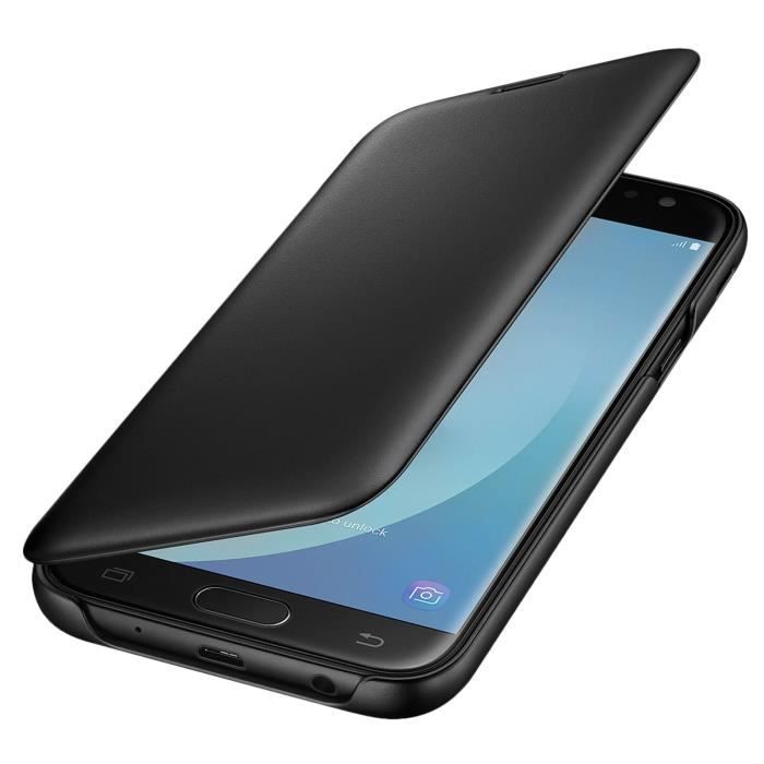 Samsung Wallet Cover Galaxy J5 2017 Etui Original Housse Portefeuille Noir