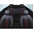 Audi Housses Sièges Luxe Jeu Complet Cuir Noir Tissu Rouge Broderie-0
