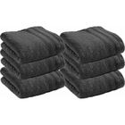 UNIVERS DÉCOR Lot de 6 serviettes de toilette éponge "Spa" 50 x 100 cm / 400 gr/m² - "Spa" Ardoise