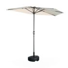 SWEEEK Parasol de balcon Ø250cm – CALVI – Demi-parasol droit. mât central en aluminium avec manivelle d’ouverture. toile sable