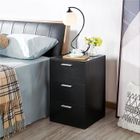 Table de Chevet - YAHEETECH - Noir - 3 Tiroirs - Chambre à Coucher