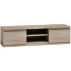 CDF TIVOLI - Meuble bas TV contemporain 140x40x36 salon/séjour 2 niches+2 portes - Rangement moderne matériel télé/audio/video/gaming