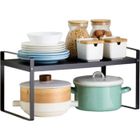 BRAND YYIXING NOIR RANGEMENT EXTENSIBLE EN METAL,ETAGERE A POSER MICRO-ONDES-ETAGERE CUISINE-GAIN DE ESPACE