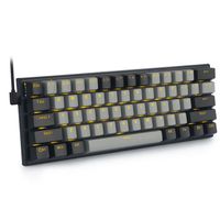 Clavier Mécanique gaming E-YOOSO Z-11 60% LED Jaune Switch Linéaire Red 61Touches Compact PC/Mac/Portable (Gris Noir)
