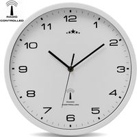 Horloge Murale blanche radio pilotée changement heure automatique -  Ø 31cm