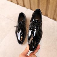 Chaussures en cuir pour petits garçons AY™ - Gris - Bout pointu et talons bas