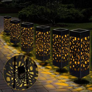 LAMPE DE JARDIN  Lot de 6 lampes solaires de jardin d'extérieur, la
