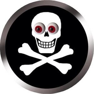 Autocollants Tête De Mort Étoile Fondu Crâne Off Road - 2 Unités Sticker Skull Blanc 15cm Pour Voiture Moto 4x4
