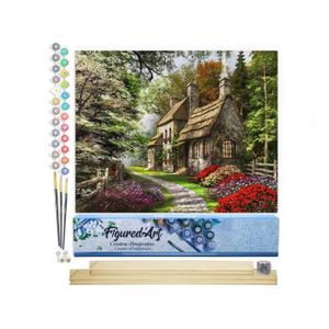 Peinture Par Numéros Paysage 30x40cm Encadrée - Kit Complet Adulte Avec Toile, Pinceaux Et Acryliques Pour Déco Maison