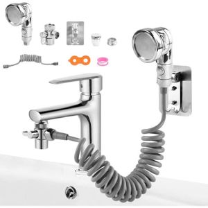 Douchette universelle facile pour lavabo, douche pour douche, siphon de  cuisine, facile à installer, fixation avec bioadhésif, pratique et compacte