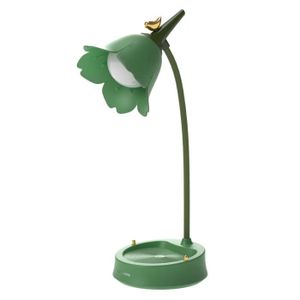 LAMPE A POSER Lampe pour enfants, lampe de bureau à fleurs rechargeable créative LED Protection des yeux avec capteur tactile Lampe de Vert