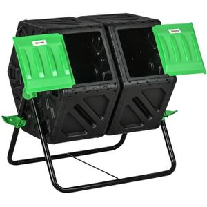 Composteur rotatif à deux compartiments de 42 gallons KoolScapes 