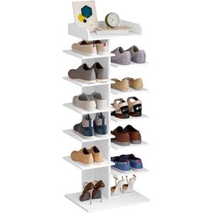 MEUBLE À CHAUSSURES WOLTU Étagère à Chaussures à 12 Niveaux, Meuble à Chaussures Blanc, en Bois d’Ingénierie SRX16ws