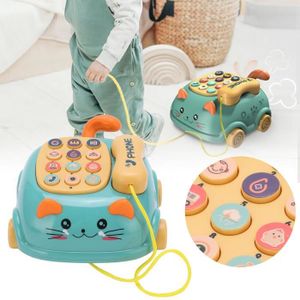 TÉLÉPHONE JOUET Téléphone mobile de voiture de bébé Jouet de Téléphone Portable Mignon Enfants 16 Fonctions Différentes jouets Vert