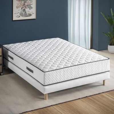 Ensemble 140x190 matelas latex ferme et son sommier tapissier