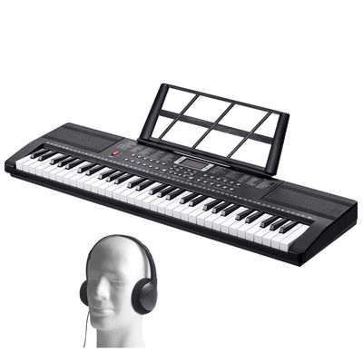 Enfants Piano Clavier 37 Touches Portable Jouets Clavier avec Micro & Pupitre – Jouet Musical Noël Anniversaire Cadeau pour , Noir - Instruments de musique