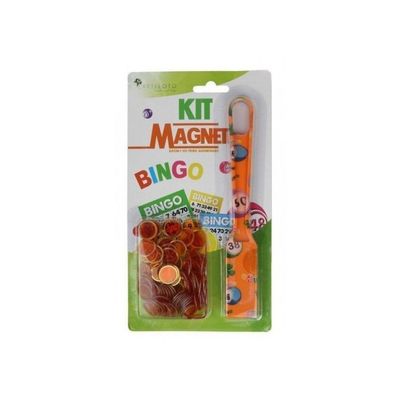 AcpopbM Kit de Bingo Magnétique - 1 Bâton Magnétique + 100 Jetons Loto - Jeu Éducatif pour Enfants et Accessoire Pratique de Stockage (Couleur Rose