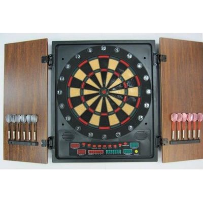 HOMCOM Cible Jeu De Flechettes électronique Professionnel 27 Jeux 243 Variations - Fléchettes Pour 1 à 16 Joueurs, 6 Fléchettes Et 24 Pointes Souples, Convient Pour Les Fêtes Et Les Soirées De