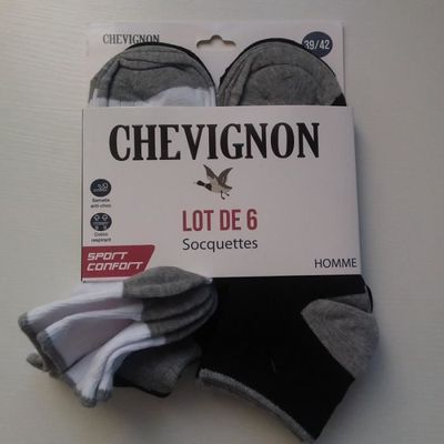 Chaussettes Chevignon Pour Homme – Coton Gris Foncé, Tailles 39-42, Neuves Avec étiquettes