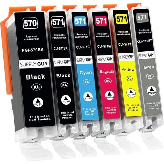 6 Cartouches D'encre Avec Puce Compatible Avec Canon PGI-525 / CLI-526