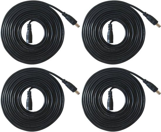 Câble D'alimentation DC Enroulé Uxcell - 5 Pieds - 5,5x2,5 Mm Mâle/femelle Angle Droit