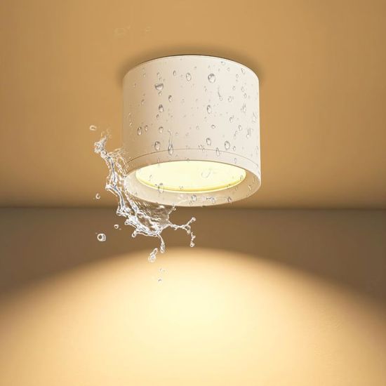 4 Pcs Spots De Plafond Noir Spot En Saillie Led Gx53 6W 230V Plafonnier Blanc Chaud 3000K