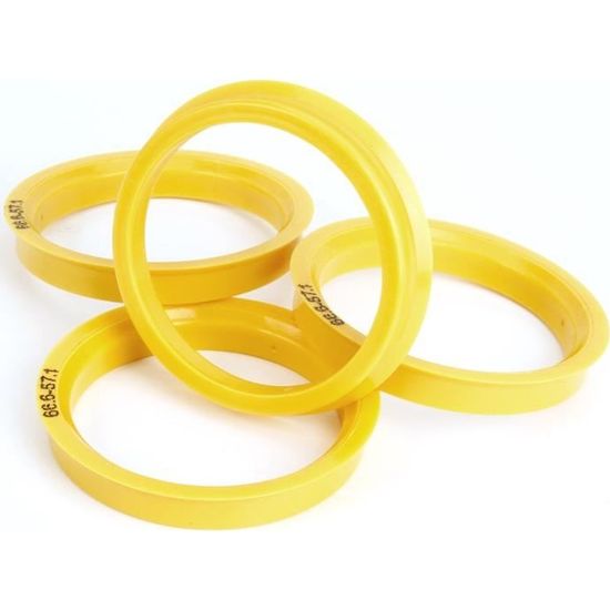 Lot De 4 Bagues De Centrage Jantes - Réduction 66,6 Mm à 57,1 Mm - Rouge - Plastique Haute Qualité