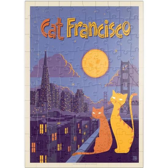 "CatFrancisco" Vintage Poster 1000 Piece Jigsaw Puzzle For Adults - Premium Quality, Made In USA - View #11