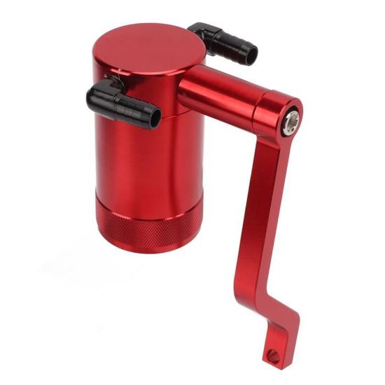Zerone Réservoir De Récupération D'Huile Universel En Alliage D'Aluminium - Rouge Avec Raccords 10 & 15mm