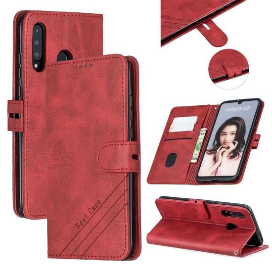 Pour Coque Huawei P30 Lite avec Protecteur D'écran et Béquille, Etui