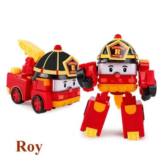 SINMI POLI Véhicule Robot Transformable - 10 Cm - Se Transforme En Robot Ou En Voiture Camion De Pompier Jouet Pour Enfants 3 4 5 6 7 8 Ans