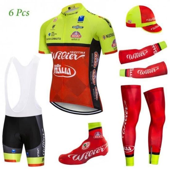 T-Shirt Maillot Vélo Cyclisme Manche Courte Transfert Basic Jaune